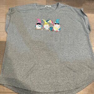 INDIGO SOUL WOMENS 2XL BEACH GNOME SHIRT SHORT SLEEVE